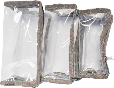 

Glitter Collection Multi purpose pouches makeup pouch Travelling pouches Vanity Box(Transparent, Red, gray)