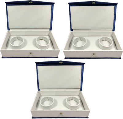 

Addyz Pack of 3 Bangle Bracelet Case Jewellery Vanity Box(Blue, White)