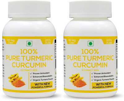 

Perennial Lifesciences Organic Turmeric Curcumuin Extract 95% Piperine (Pack of 2), 60 Capsules(60 No)