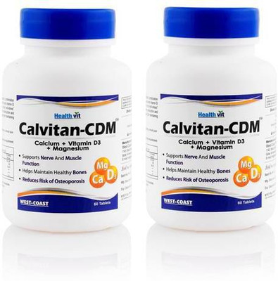 

HealthVit Calvitan-CDM Calcium + Vitamin(D3) + Magnesium(60 No)