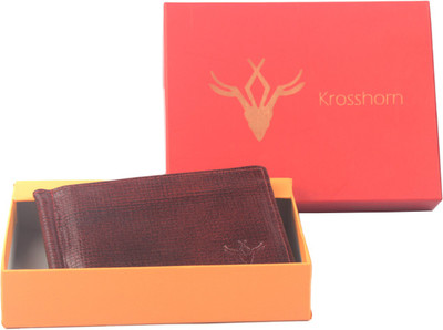 

Krosshorn Men Brown Genuine Leather Money Clip(8 Card Slots)