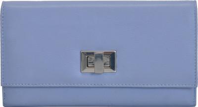 

VALENORE Women Blue Genuine Leather Wallet(12 Card Slots), Light blue