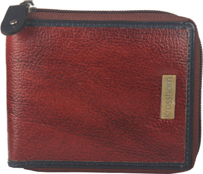 

Krosshorn Men Brown Genuine Leather Wallet(6 Card Slots)
