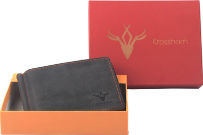 

Krosshorn Men Blue Genuine Leather Money Clip(8 Card Slots)