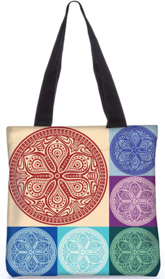 

Snoogg Indian Pattern Poly Canvas Fashion Handbag Shopping Shoulder Lunch Tote Bag For Women 23145 Shoulder Bag(Multicolor, 5 L)