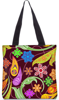 

Snoogg Indian Pattern Poly Canvas Fashion Handbag Shopping Shoulder Lunch Tote Bag For Women 23014 Shoulder Bag(Multicolor, 5 L)