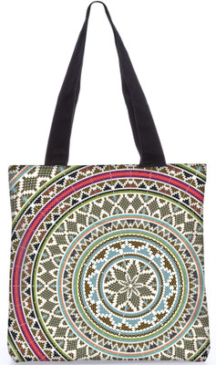 

Snoogg Indian Pattern Poly Canvas Fashion Handbag Shopping Shoulder Lunch Tote Bag For Women 21267 Shoulder Bag(Multicolor, 5 L)