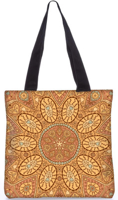 

Snoogg Indian Pattern Poly Canvas Fashion Handbag Shopping Shoulder Lunch Tote Bag For Women 21684 Shoulder Bag(Brown, 5 L)