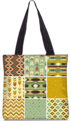 

Snoogg Indian Pattern Poly Canvas Fashion Handbag Shopping Shoulder Lunch Tote Bag For Women 21977 Shoulder Bag(Multicolor, 5 L)