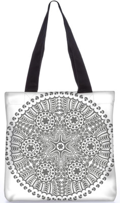 

Snoogg Indian Pattern Poly Canvas Fashion Handbag Shopping Shoulder Lunch Tote Bag For Women 23620 Shoulder Bag(Grey, 5 L)