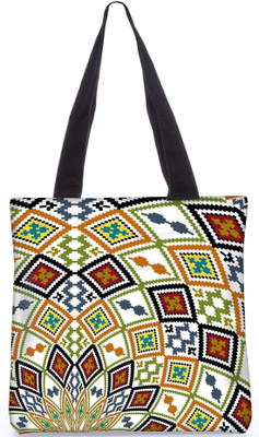 

Snoogg Indian Pattern Poly Canvas Fashion Handbag Shopping Shoulder Lunch Tote Bag For Women 21275 Shoulder Bag(Multicolor, 5 L)