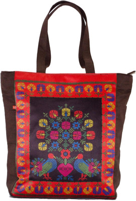 

anartline Cross Stitch Printed Tote Shoulder Bag(Multicolor, 15 L)