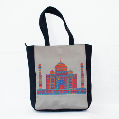 

anartline Grey Taj Printed Tote Shoulder Bag(Multicolor, 15 L)