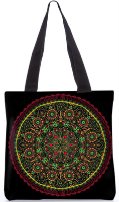

Snoogg Indian Pattern Poly Canvas Fashion Handbag Shopping Shoulder Lunch Tote Bag For Women 23329 Shoulder Bag(Multicolor, 5 L)