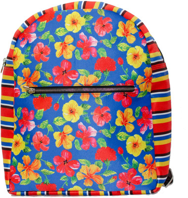 

anartline Hibiscus Printed Backpack Backpack(Multicolor, 12 L)