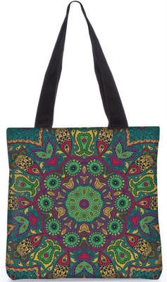 

Snoogg Indian Pattern Poly Canvas Fashion Handbag Shopping Shoulder Lunch Tote Bag For Women 21683 Shoulder Bag(Multicolor, 5 L)