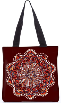 

Snoogg Indian Pattern Poly Canvas Fashion Handbag Shopping Shoulder Lunch Tote Bag For Women 23229 Shoulder Bag(Maroon, 5 L)