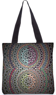 

Snoogg Indian Pattern Poly Canvas Fashion Handbag Shopping Shoulder Lunch Tote Bag For Women 21265 Shoulder Bag(Multicolor, 5 L)