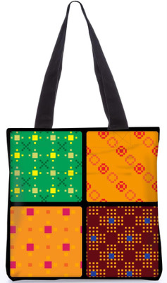 

Snoogg Indian Pattern Poly Canvas Fashion Handbag Shopping Shoulder Lunch Tote Bag For Women 21801 Shoulder Bag(Multicolor, 5 L)