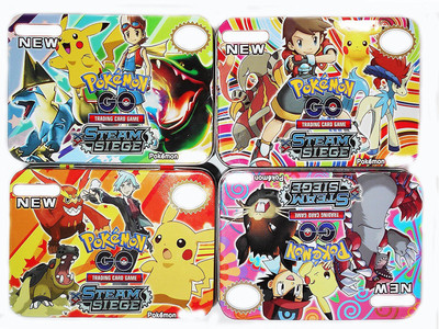 

Assemble Pokemon Steam Siege Series Trading Card Game With Metal Box Pack Of 4(Multicolor)