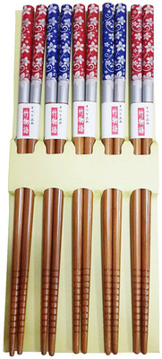

EZ Life Eating Wood Chinese Chopstick(Multicolor Pack of 10)