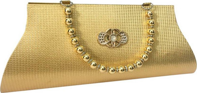 

R&R ASSOCIATES Casual Gold Clutch