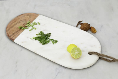 

Organic Home Marble And Wood Platter Stoneware, Wood Cutting Board