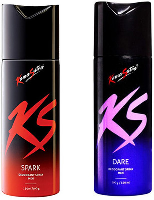 

KamaSutra SPARK DEODORANT SPRAY 150 ML+ DARE DEODORANT SPRAY 150 ML Body Spray - For Men(150 ml, Pack of 2)