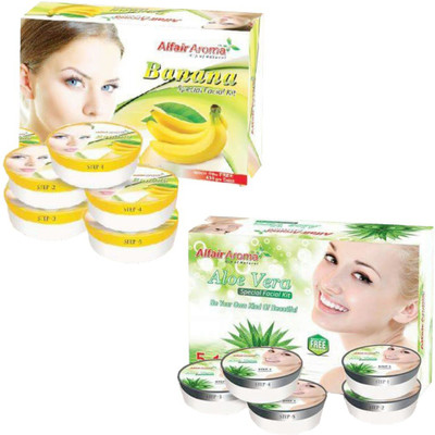

Alfair Aroma Banana Aloe Vera Facial Kit 900 g(Set of 2)