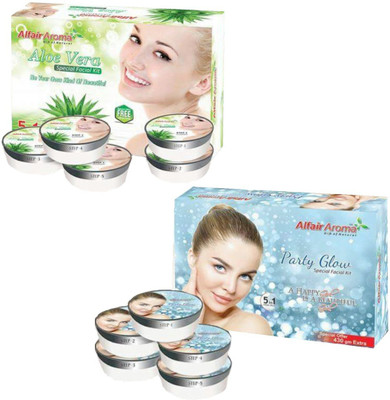 

Alfair Aroma Aloe Vera Party Glow Facial Kit 900 g(Set of 2)