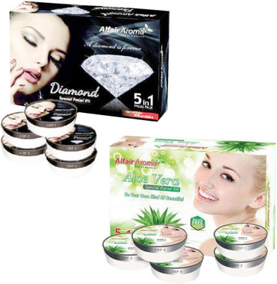 

Alfair Aroma Diamond Aloe Vera Facial Kit 900 g(Set of 2)