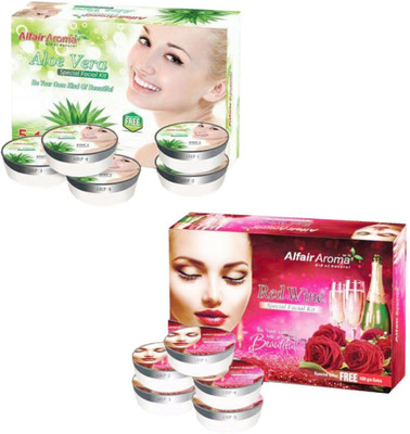 

Alfair Aroma Aloe Vera Red Wine Facial Kit 900 g(Set of 2)