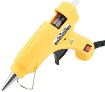

REYTAIL 20W Mini Yellow Heavyduty Glue Gun with 25 Glue Sticks (7 MM x 20 CM) Standard Temperature Corded Glue Gun(7 mm)