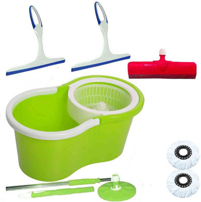 CREZON Magic Spin Cleaner Mop with 2 microfibers with kitchen wiper with kitchen wiper with floor wiper ((RANDOM COLOR SEND GREEN, PINK, BLUE, RED)) Home Cleaning Set available at flipkart for Rs.990