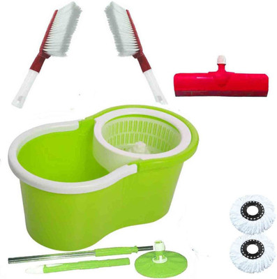 CREZON Magic Spin Cleaner Mop with 2 microfibers with carpet cleaner with carpet cleaner with floor wiper ((RANDOM COLOR SEND GREEN, PINK, BLUE, RED)) Home Cleaning Set available at flipkart for Rs.990