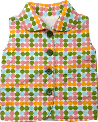 

Always Kids Sleeveless Polka Print Baby Boys & Baby Girls Jacket, Multi dot