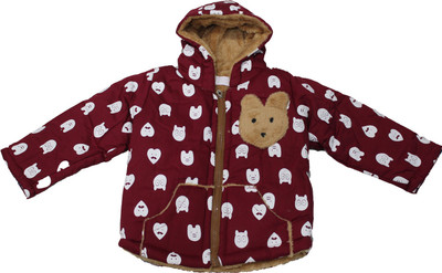 

Cheeseling Full Sleeve Printed Baby Girl's Jacket, Multicolor