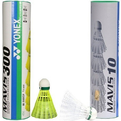 

Yonex Combo of Two, One 'Mavis 10' Shuttlecock (Medium) and one 'Mavis 300' (Green Cap) Shuttlecock (Slow) (Pack of 6) Badminton Kit