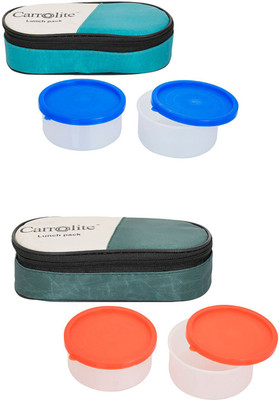 

Philco Combo plastic 2in1 mehndi-2in1green 4 Containers Lunch Box(800 ml), Multicolor