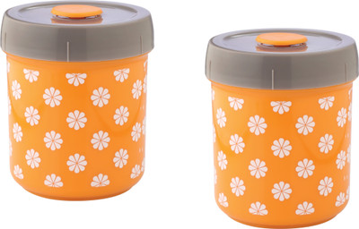 

Jewel Rio-plastic Container With-steel-inner-set 2 Containers Lunch Box(1000 ml), Orange