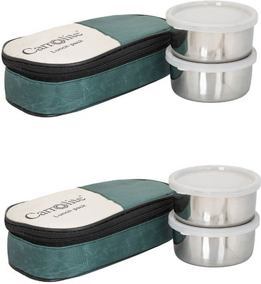 

Philco Combo 2 in 1 Mehndi Lunchbox-4 Steel Container 4 Containers Lunch Box(800 ml), Multicolor