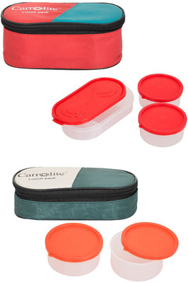 

Philco Combo plastic 3in1Red- 2in1 Mehndi 5 Containers Lunch Box(1050 ml), Multicolor
