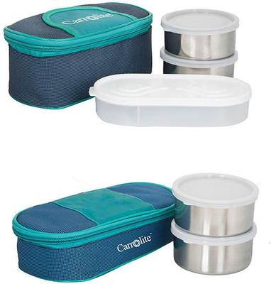 

Philco Combo Solace Blue-Green+ Royal Blue-Green 5 Containers Lunch Box(1050 ml), Multicolor