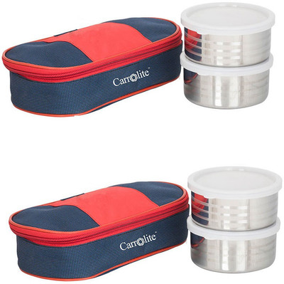 

Philco Combo Royal Red-Blue Lunchbox-4 Steel Container 4 Containers Lunch Box(800 ml), Multicolor