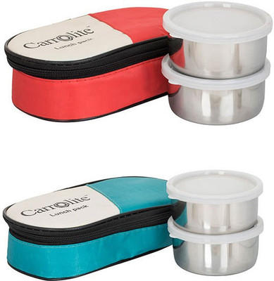 

Philco Combo 2in1 Red-2in1green 4 Containers Lunch Box(800 ml), Multicolor