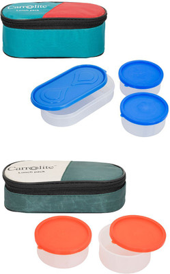 

Philco Combo plastic 3in1 Green-2in1 Mehndi 5 Containers Lunch Box(1050 ml), Multicolor