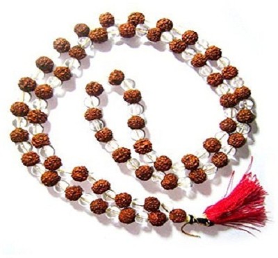 SHIVOHAM Rudraksha Sphatik Crystal Mala (108+1 )Beads Crystal Necklace