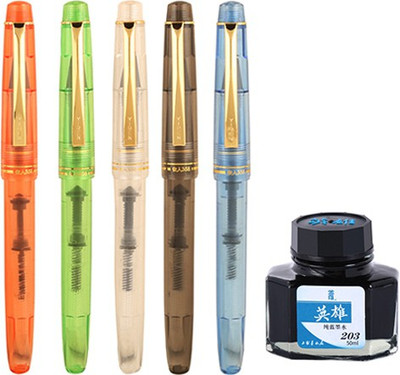 

Giftvenue Yiren 358 Transparent Ink Pen Gift Set with Free Hero Ink Bottle(Pack of 5)
