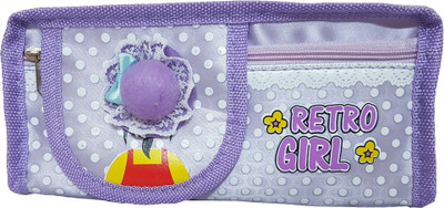 

Mcnt light purple retro girl Art Canvas Pencil Box(Set of 1, Purple)