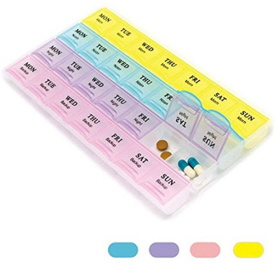 

K kudos Enterprise 1 week 28 Days 4 Weeks for 7 days Pill Medicine Box Organizer for Vitamins Tablets or Small Utilities Trinkets Tools Screws Storage Box Pill Box(Multicolor)